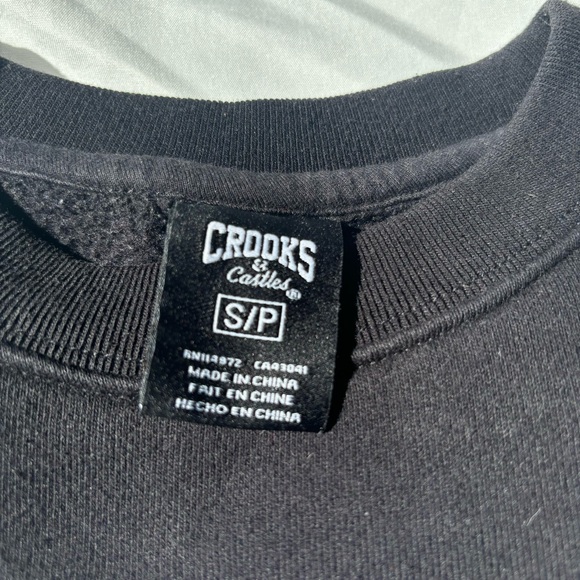 Black Crooks & Castles Luxury Crewneck / Sweatshirt - Small - Picture 4 of 5